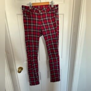 H&M Divided Red and Black Plaid Pants